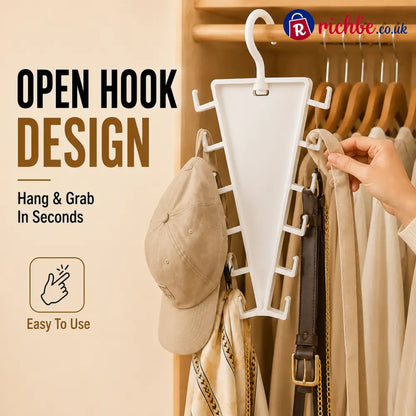 ✨ 12-Hook V-Shaped Closet Organizer – Save Space & Keep Accessories Tidy - Housewares & Kitchen