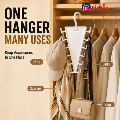 ✨ 12-Hook V-Shaped Closet Organizer – Save Space & Keep Accessories Tidy - Housewares & Kitchen