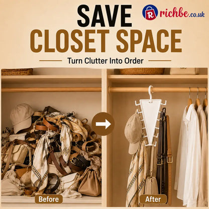 ✨ 12-Hook V-Shaped Closet Organizer – Save Space & Keep Accessories Tidy - Housewares & Kitchen