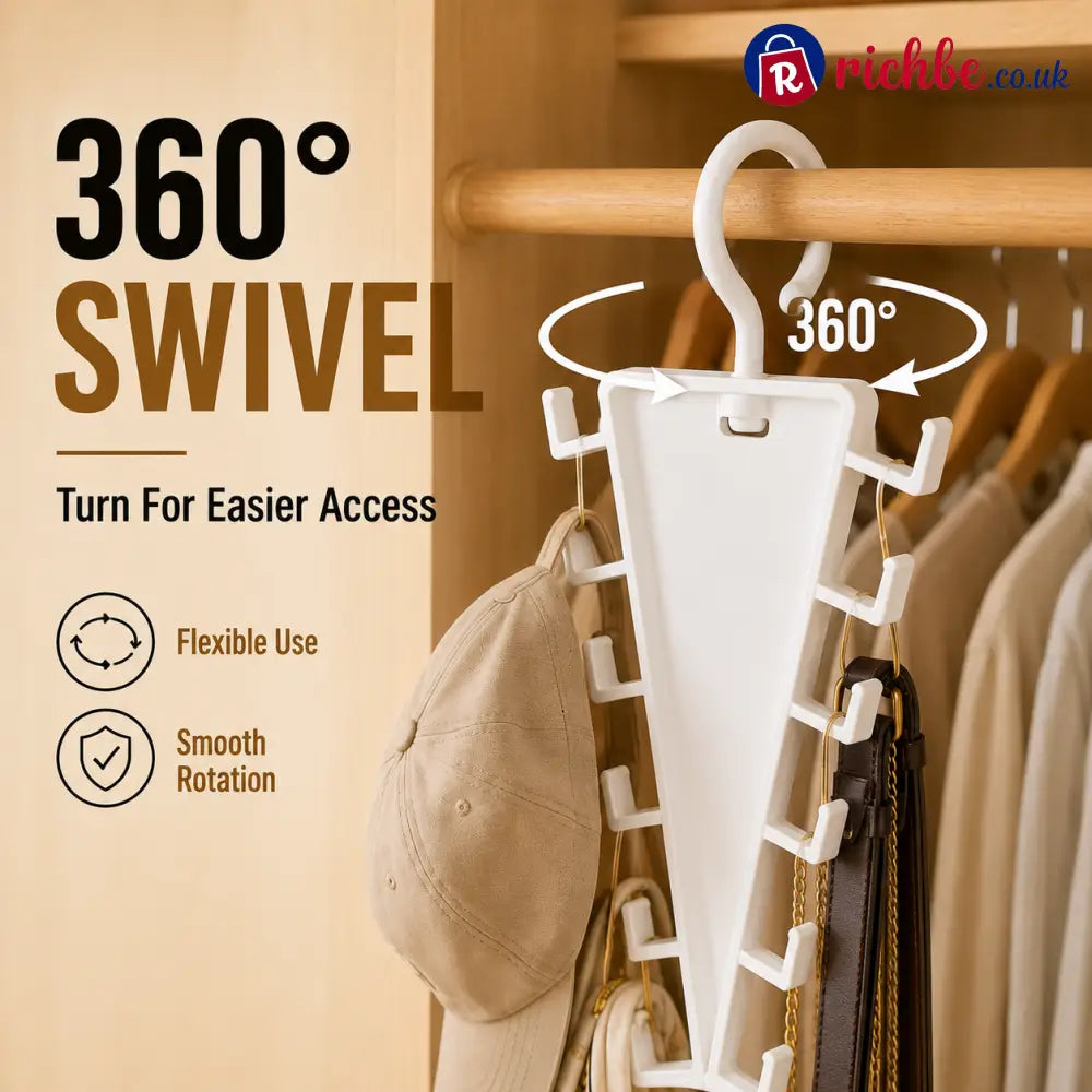 ✨ 12-Hook V-Shaped Closet Organizer – Save Space & Keep Accessories Tidy - Housewares & Kitchen