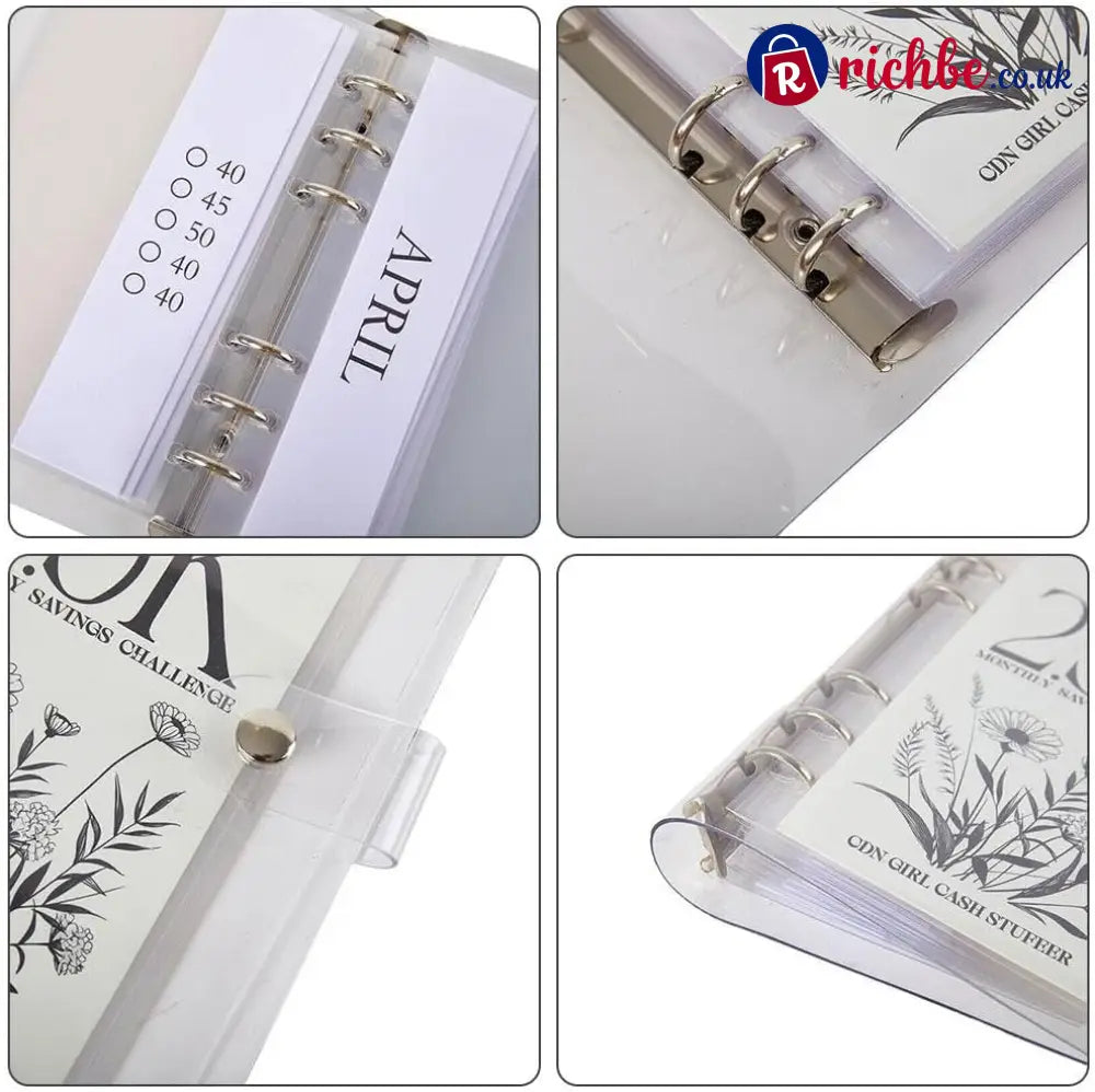12-Month Envelopes Money Saving Challenge Binder