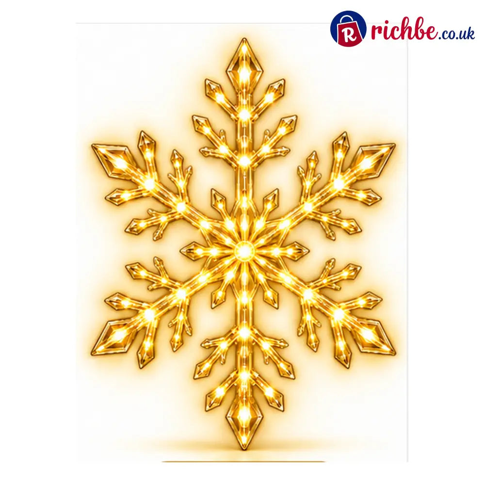 ❄️ 12-Piece LED Snowflake Wall Light Set – Remote-Controlled Christmas Winter Decor - Gold