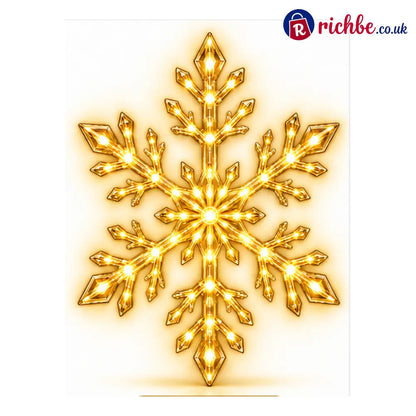 ❄️ 12-Piece LED Snowflake Wall Light Set – Remote-Controlled Christmas Winter Decor - Gold