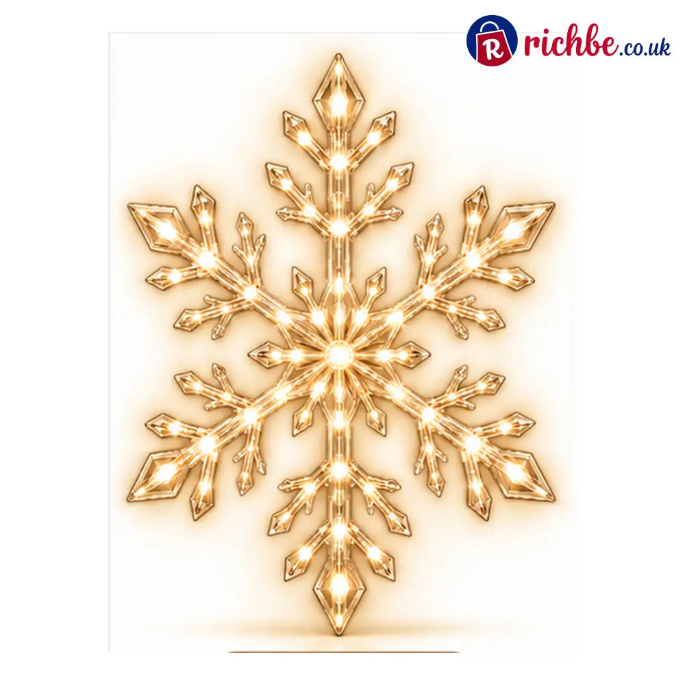 ❄️ 12-Piece LED Snowflake Wall Light Set – Remote-Controlled Christmas Winter Decor - Khaki