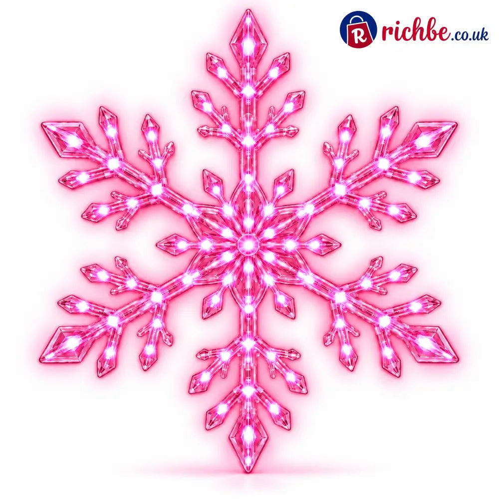 ❄️ 12-Piece LED Snowflake Wall Light Set – Remote-Controlled Christmas Winter Decor - Pink