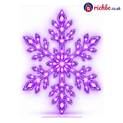 ❄️ 12-Piece LED Snowflake Wall Light Set – Remote-Controlled Christmas Winter Decor - Purple
