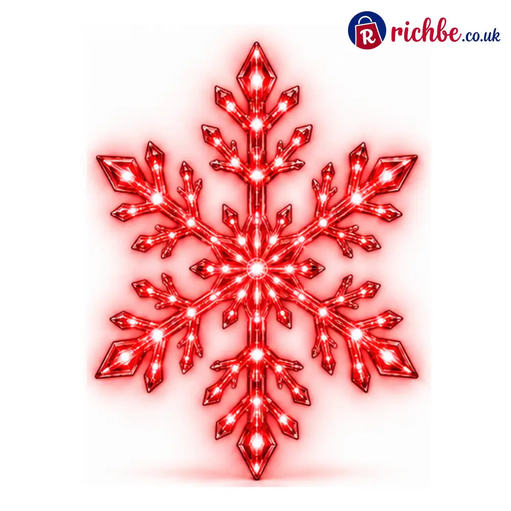 ❄️ 12-Piece LED Snowflake Wall Light Set – Remote-Controlled Christmas Winter Decor - Red