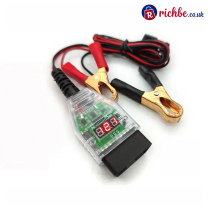 🔋12V OBD-II Car Battery Memory Saver – Digital Voltage Monitor & Backup Cable - Green - Car Accessories