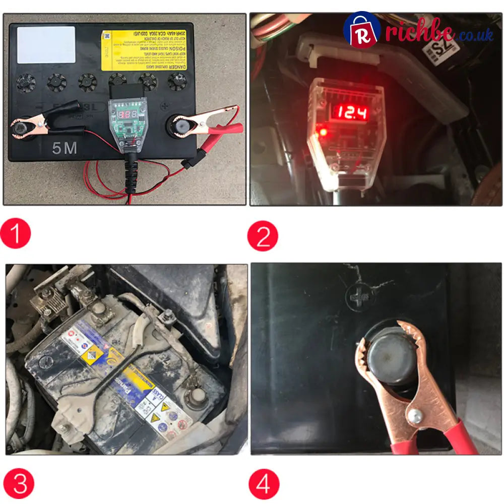 🔋12V OBD-II Car Battery Memory Saver – Digital Voltage Monitor & Backup Cable - Green - Car Accessories