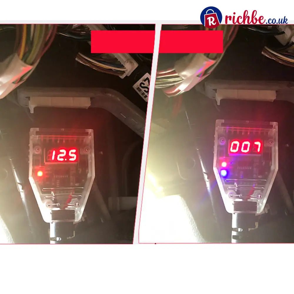 🔋12V OBD-II Car Battery Memory Saver – Digital Voltage Monitor & Backup Cable - Green - Car Accessories