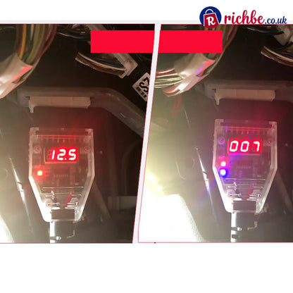 🔋12V OBD-II Car Battery Memory Saver – Digital Voltage Monitor & Backup Cable - Green - Car Accessories