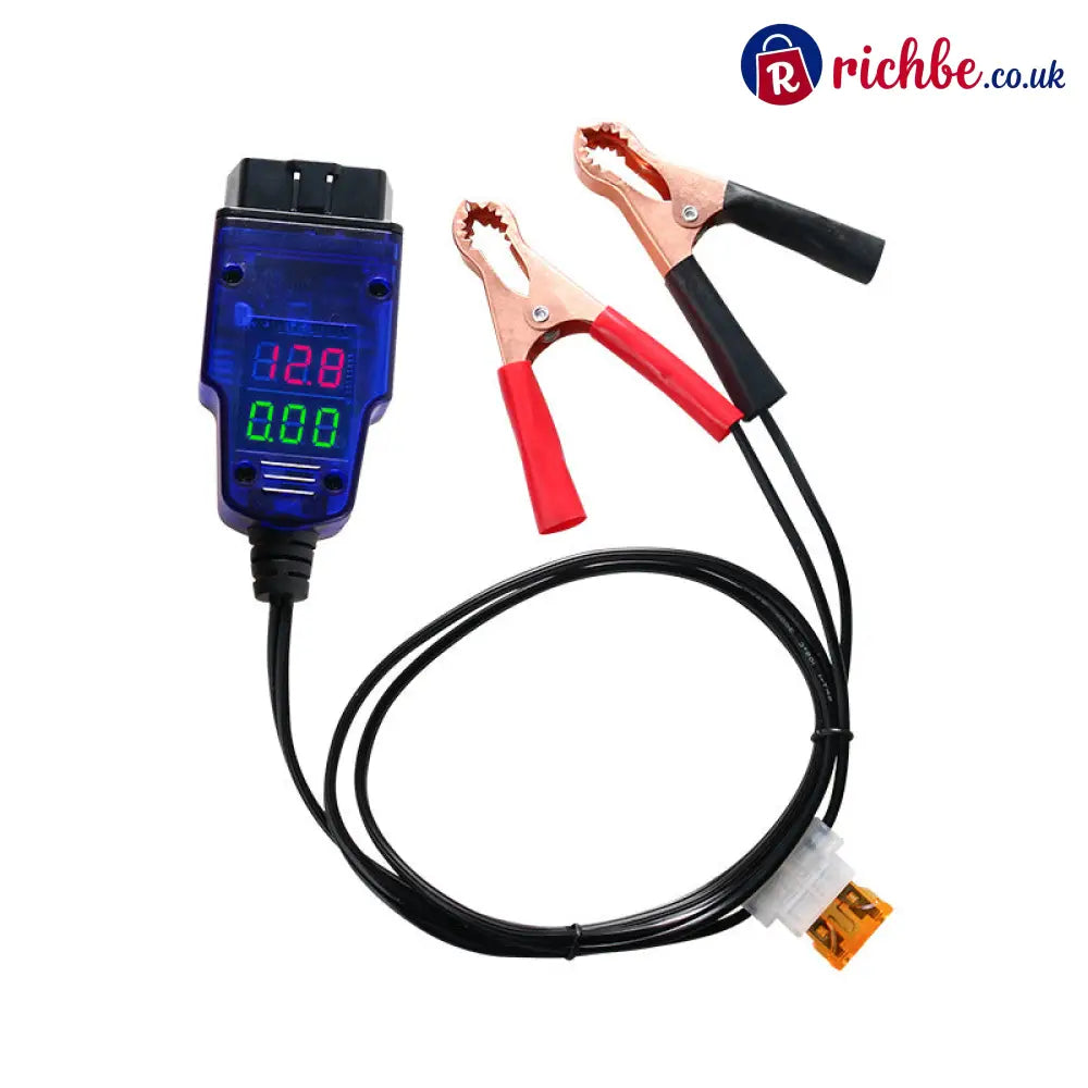 🔋12V OBD-II Car Battery Memory Saver – Digital Voltage Monitor & Backup Cable - Green - Car Accessories