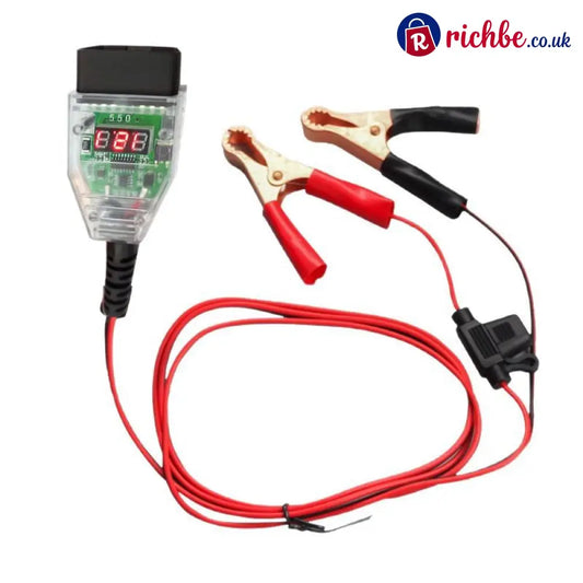 🔋12V OBD-II Car Battery Memory Saver – Digital Voltage Monitor & Backup Cable - Green - Car Accessories