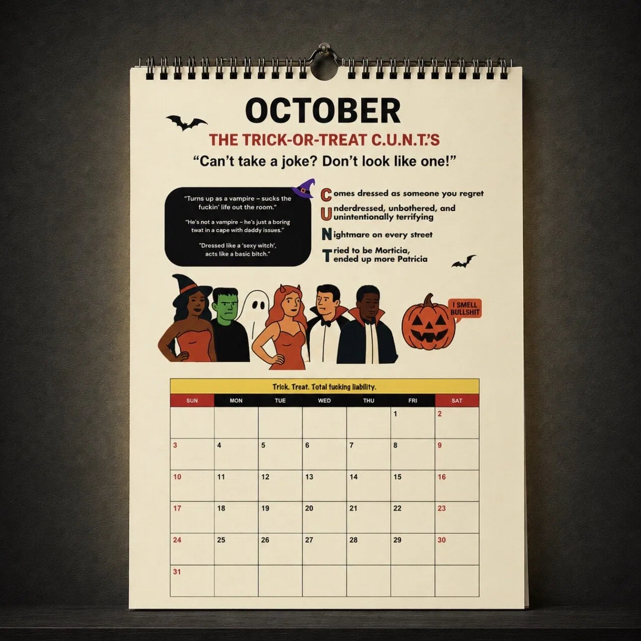 🔥The C.U.N.T. 2027 Wall Calendar – 12 Months of Pure Unfiltered Chaos