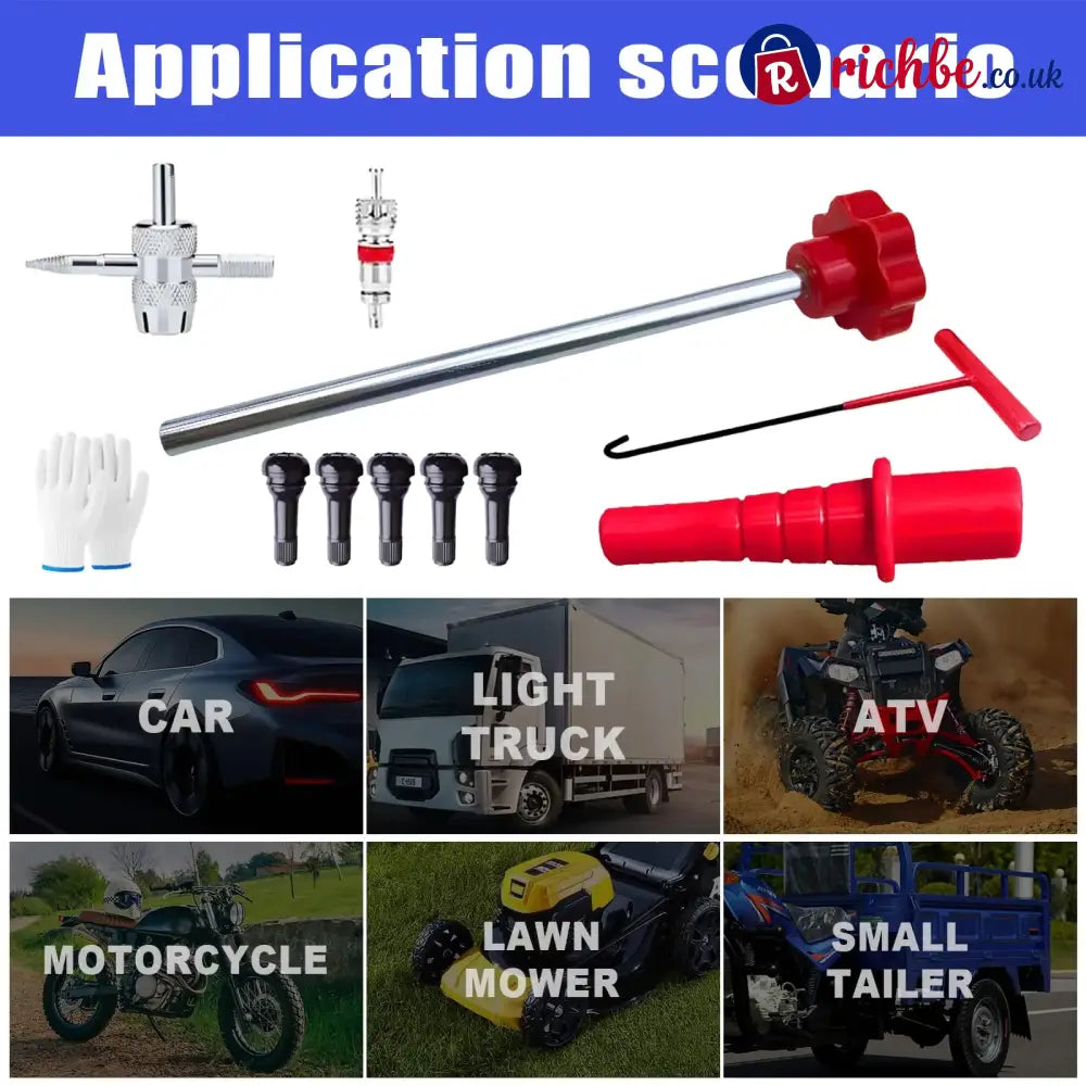 14-Piece Set Quick Change Tire Valve Tool Kit - 14-Piece Set
