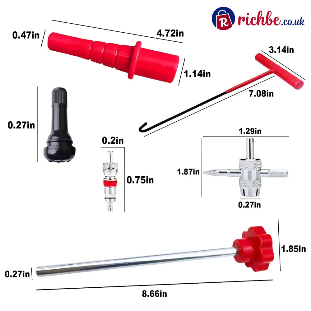 14-Piece Set Quick Change Tire Valve Tool Kit - 14-Piece Set