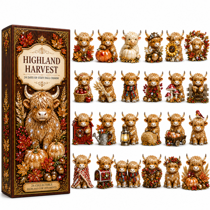 24-Day Highland Cattle Advent Calendar | Collectible Cow Christmas Countdown