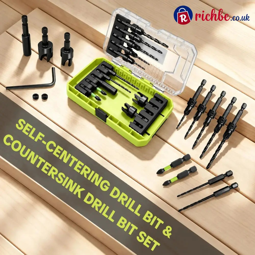 🛠️✨15-Piece Countersink Drill Bit Set – 1/4’ Hex Shank Depth Stop & Quick-Change Design - All Collections