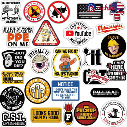 🔥🔥150Pcs Blue Collar Funny Stickers 👷‍♂️
