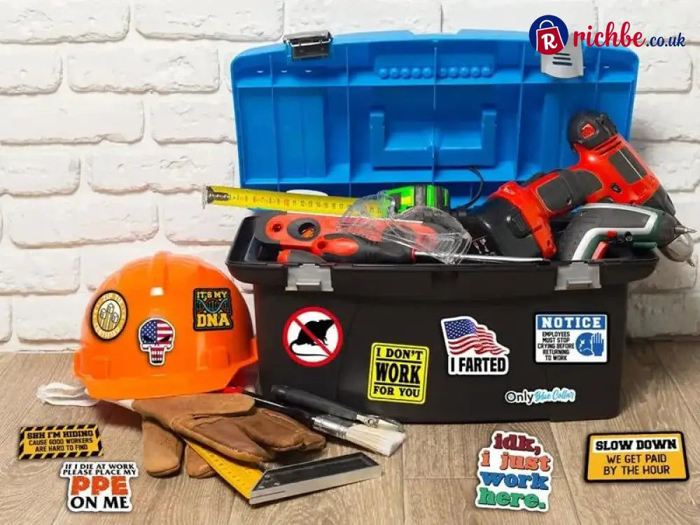 🔥🔥150Pcs Blue Collar Funny Stickers 👷‍♂️