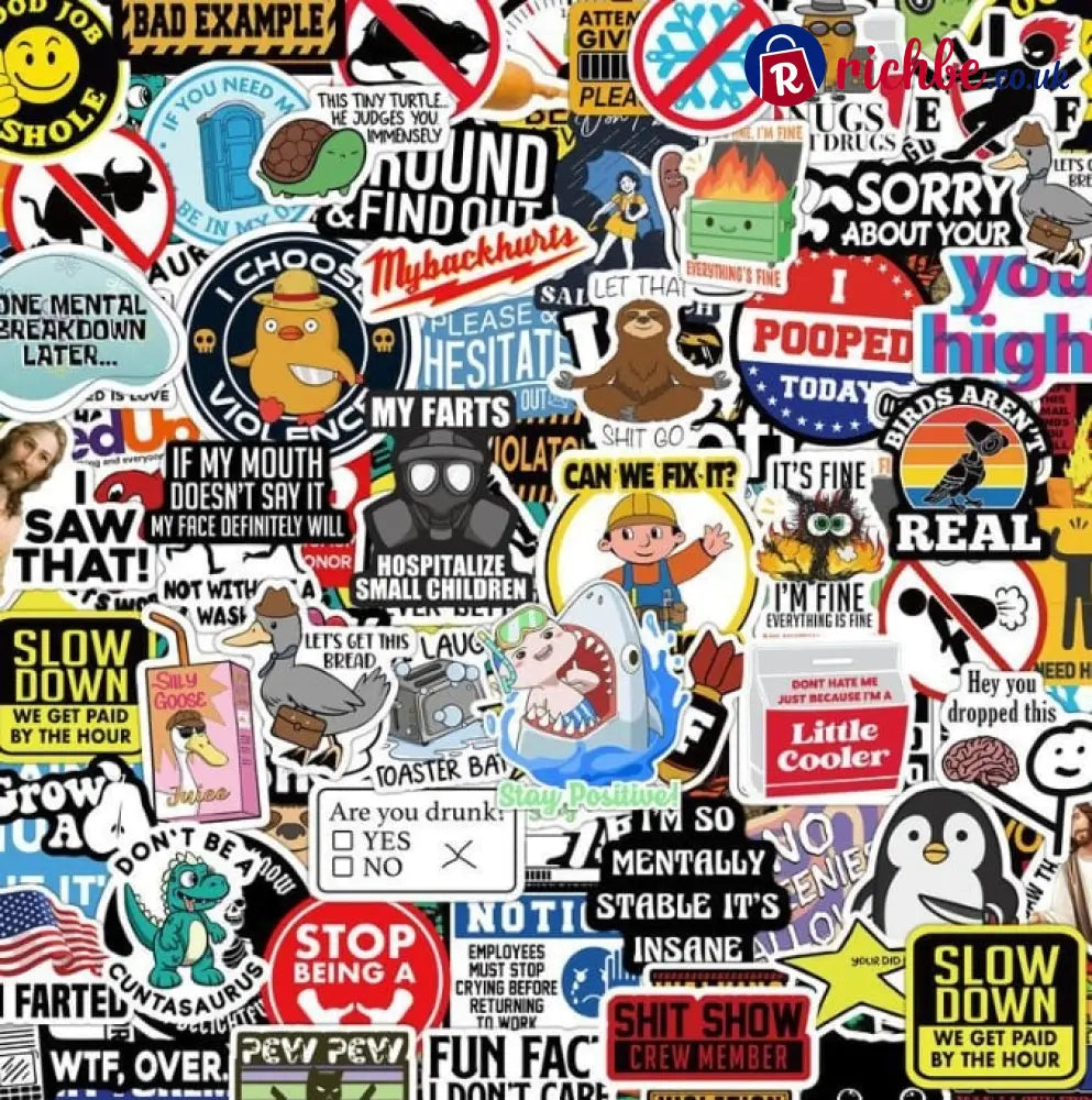 🔥🔥150Pcs Blue Collar Funny Stickers 👷‍♂️