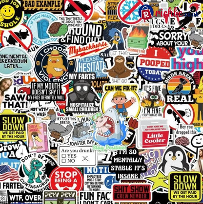 🔥🔥150Pcs Blue Collar Funny Stickers 👷‍♂️