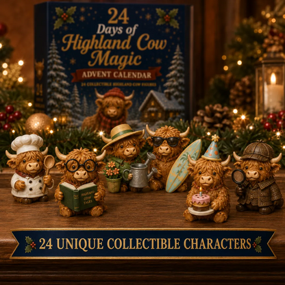 🎄Christmas Sale 49％ OFF🐮 24 Days of Highland Cow Advent Calendar