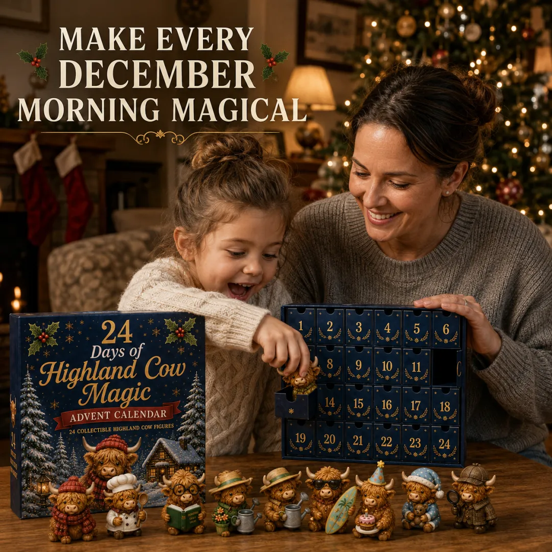 🎄Christmas Sale 49％ OFF🐮 24 Days of Highland Cow Advent Calendar