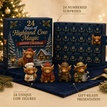🎄Christmas Sale 49％ OFF🐮 24 Days of Highland Cow Advent Calendar