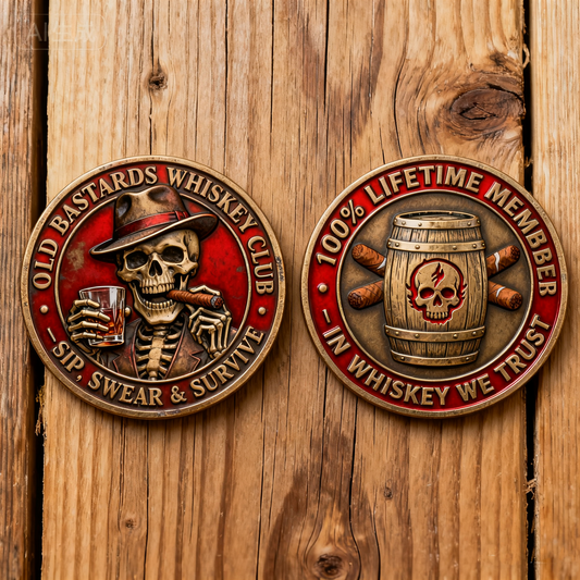 “Old Bastards whiskey Club – Sip, Swear & Survive!”