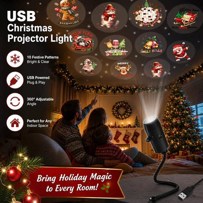 🔥 Christmas Best-Seller! Plug & Play HD Christmas Projector – 6/10 Festive Scenes | 50% OFF 🎄🎅