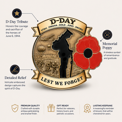 Limited Edition D-DAY 80th Anniversary Commemorative Brooch