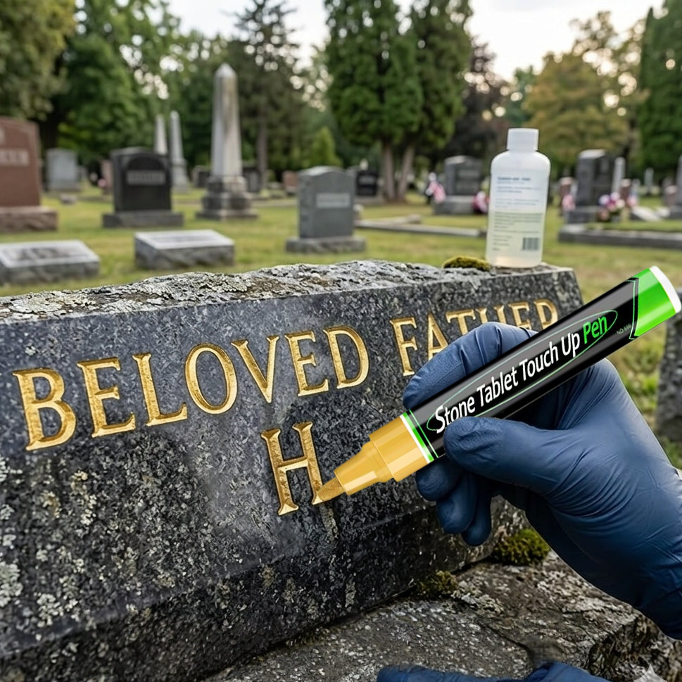 🐦Golden Tombstone Marker Pen for Restoring Faded Grave Inscriptions（2 PCS）