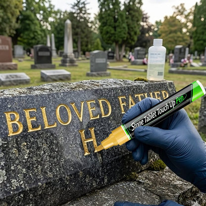 🐦Golden Tombstone Marker Pen for Restoring Faded Grave Inscriptions（2 PCS）