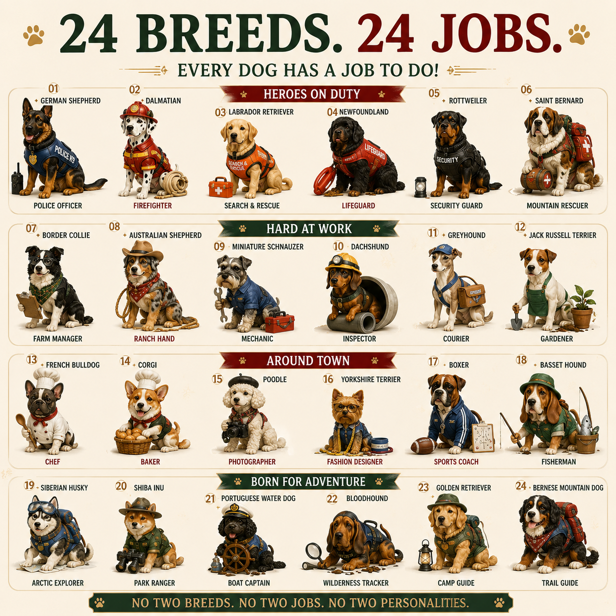 Dogs on Duty– 24 Breeds & 24 Jobs Dog Advent Calendar