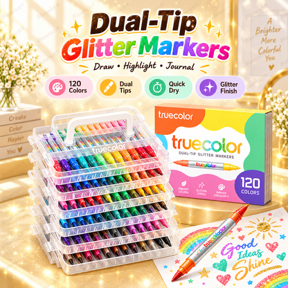 Magic Glitter Outline Markers – Double-Ended Dual-Color Art Pens