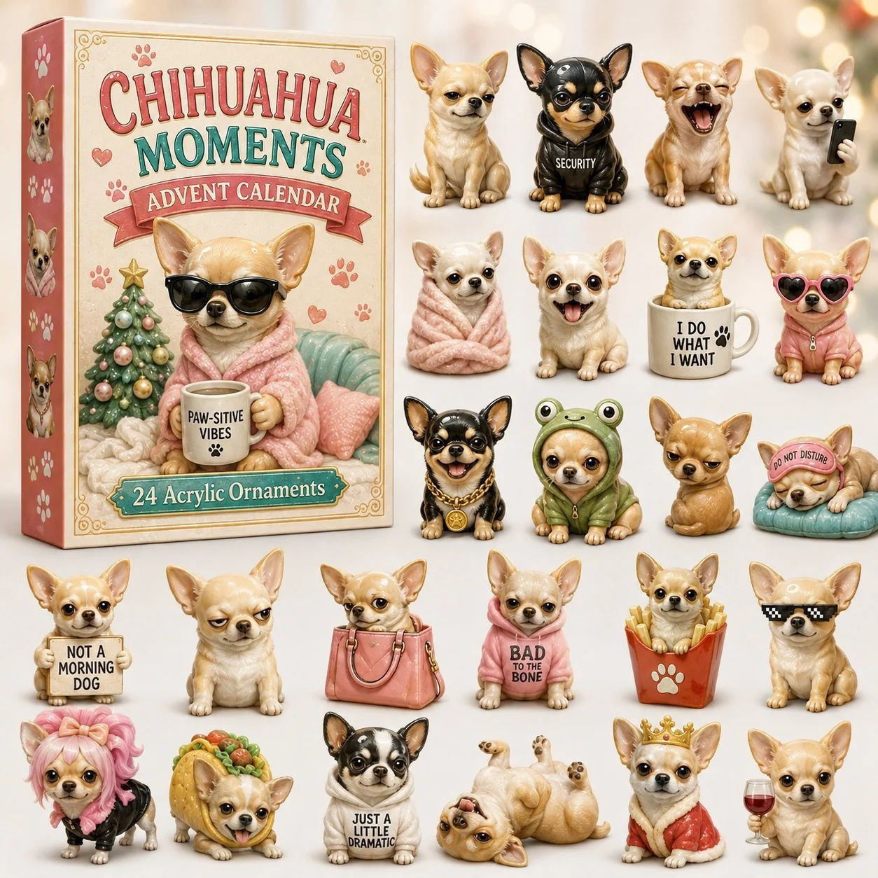 ✨CHRISTMAS KICKOFF 48% OFF - Chihuahua Job Moments Advent Calendar 2026 - 24-Day Festive Countdown Blind Box - Gift For Chihuahua Lovers