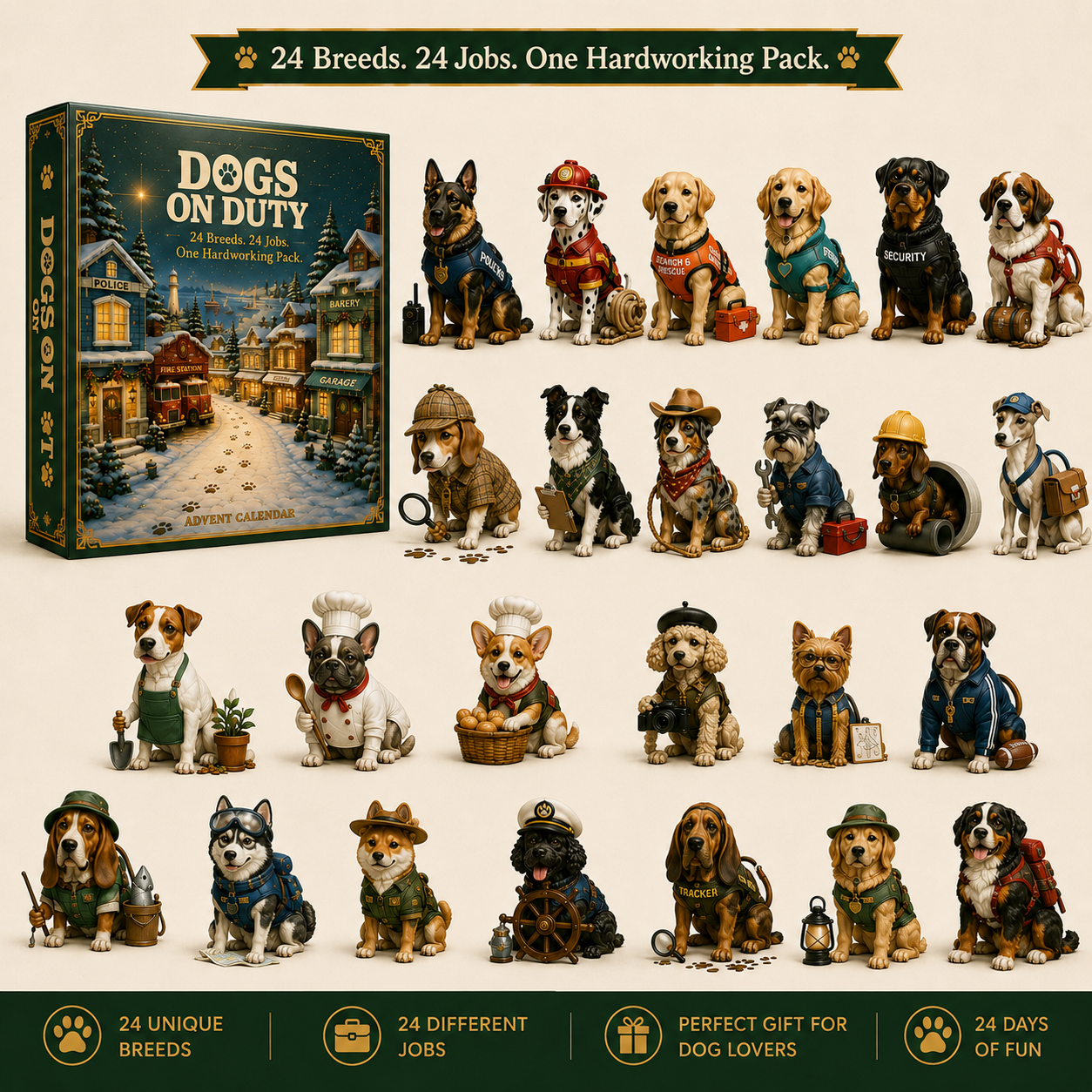 Dogs on Duty– 24 Breeds & 24 Jobs Dog Advent Calendar