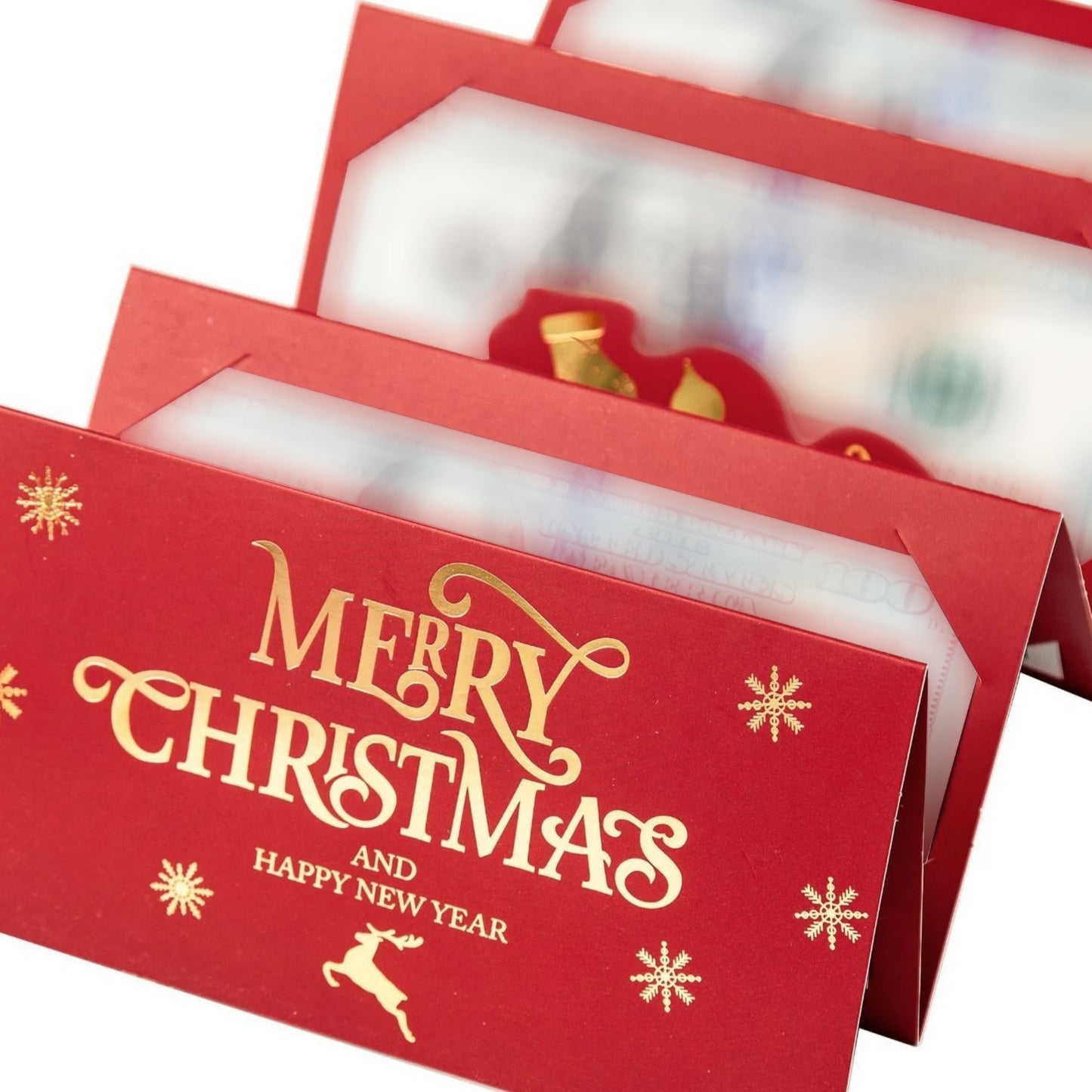🎅 Christmas Money Envelope for Cash,Creative Folding Money Holder with 6 Slots,Luxury Paper Cash Gift Card Holder, DIY HolidayMoney Gift Envelope for Xmas, Women Men GirlsBoys Mom Dad