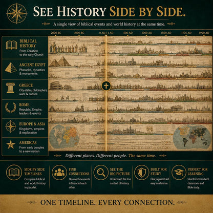 🔥📜Synchronological History Chart – 6,000 Years of Biblical & World Events in One Fold-Out Timeline