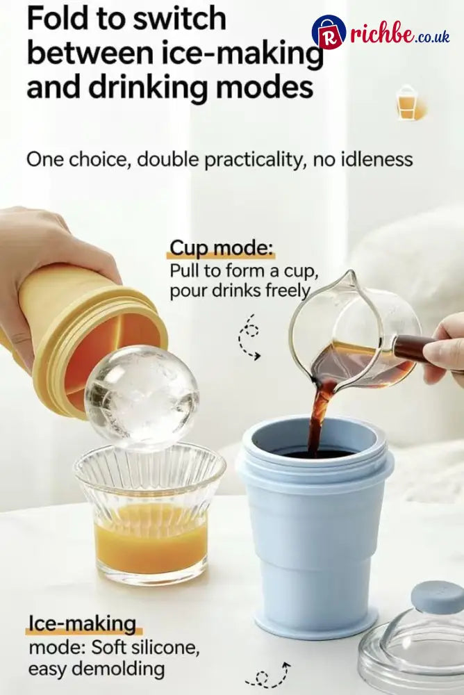 🔥2-in-1 Collapsible Silicone Ice🧊 Ball Maker Cup