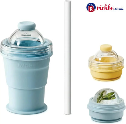 🔥2-in-1 Collapsible Silicone Ice🧊 Ball Maker Cup - Blue