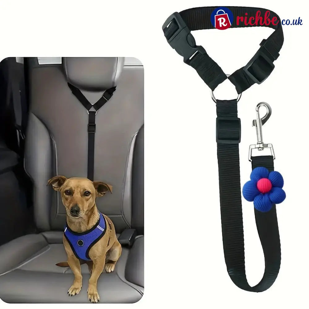 2-in-1 Dog Car Seat Belt & Walking Leash - Black - Hot Sale