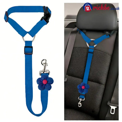 2-in-1 Dog Car Seat Belt & Walking Leash - Blue - Hot Sale