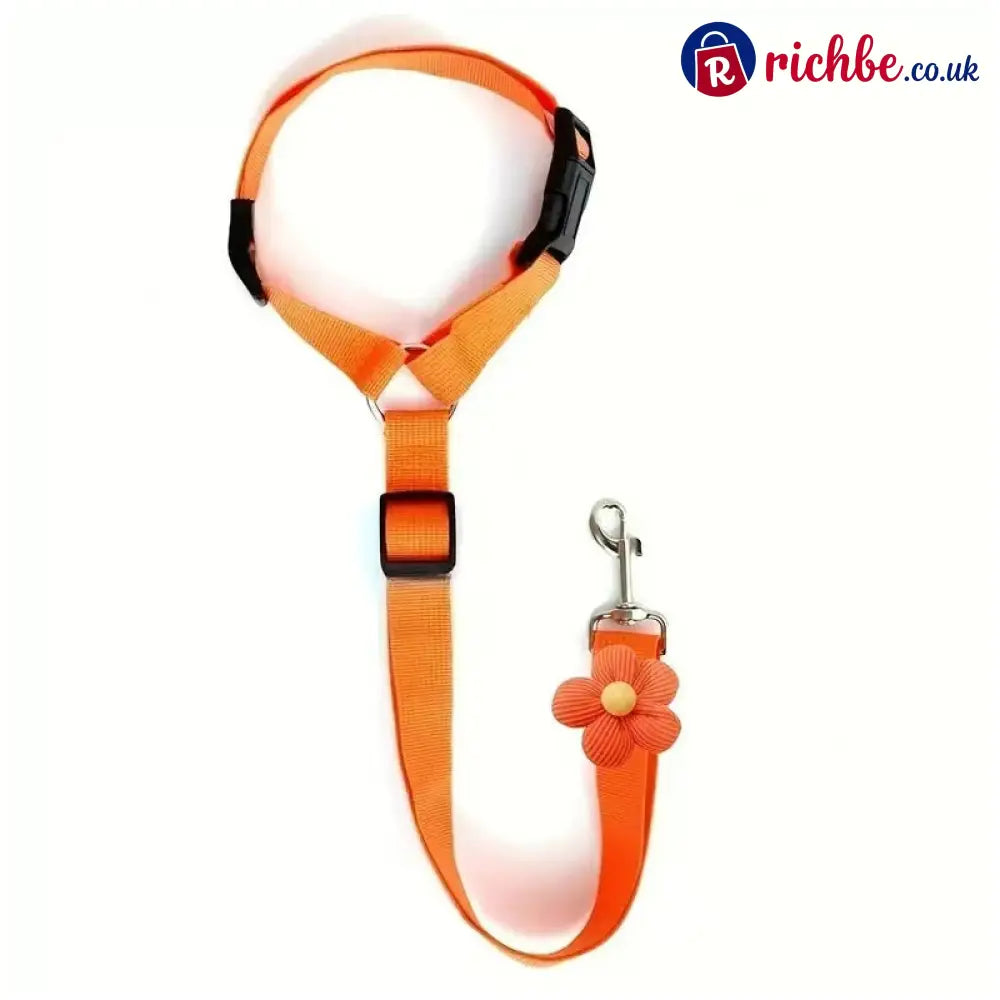 2-in-1 Dog Car Seat Belt & Walking Leash - Orange - Hot Sale