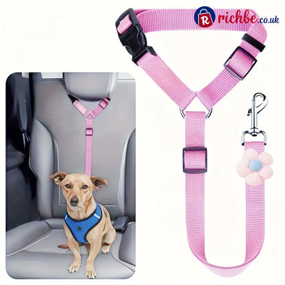 2-in-1 Dog Car Seat Belt & Walking Leash - Pink - Hot Sale