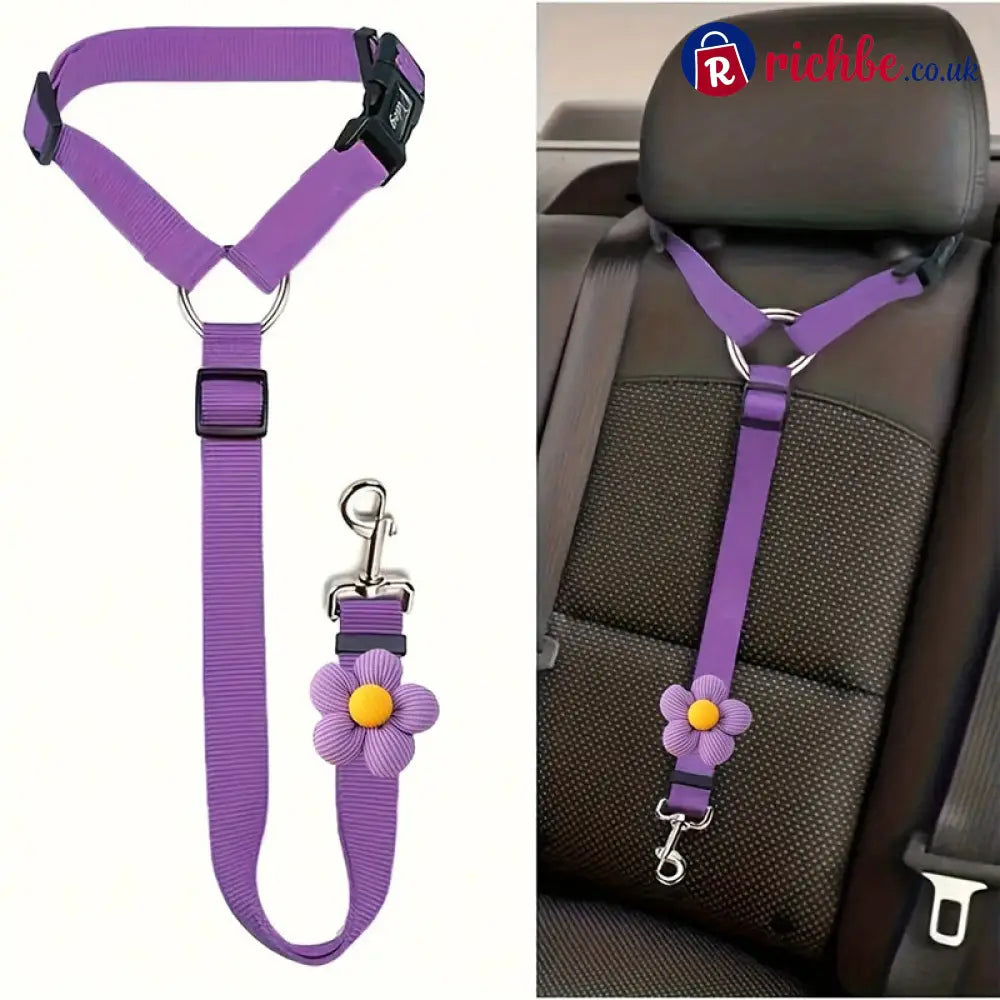 2-in-1 Dog Car Seat Belt & Walking Leash - Purple - Hot Sale