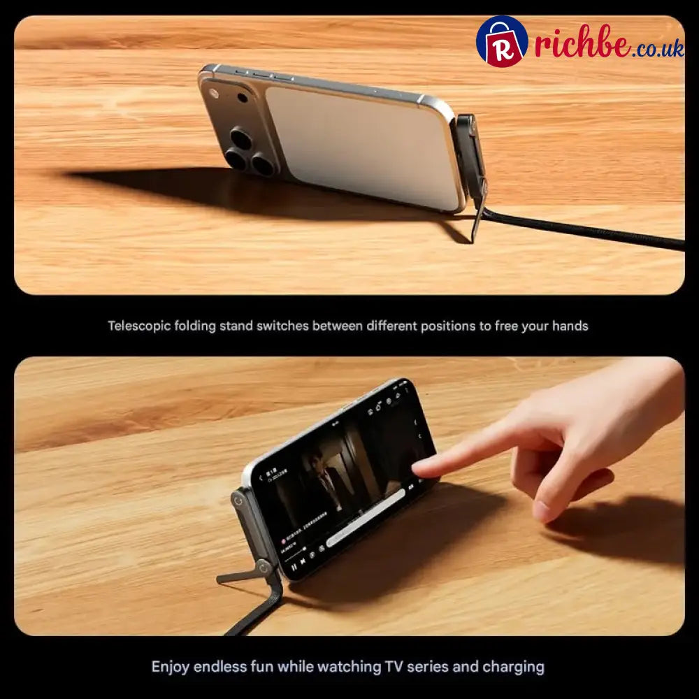 📱 2-in-1 Fast Charging Cable with Phone Stand – Charge & Watch Hands-Free ⚡ - Hot Sale