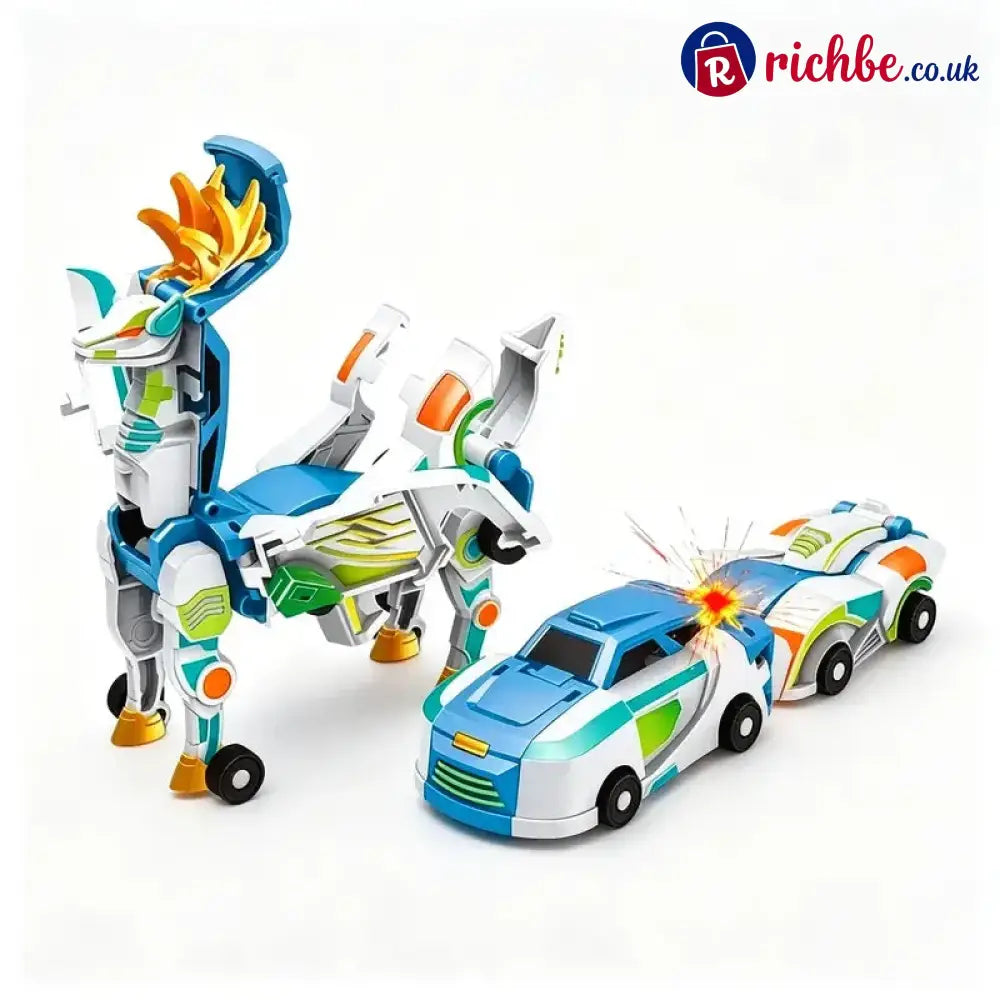 2-in-1 Magnetic Transforming Dragon Car Toy – Racing Car Set