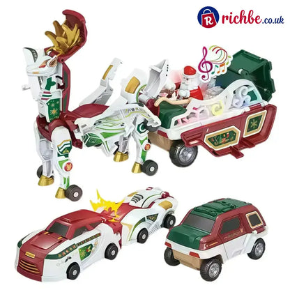 2-in-1 Magnetic Transforming Dragon Car Toy – Racing Car Set